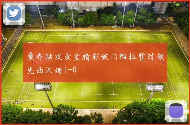 桑乔助攻麦金精彩破门维拉暂时领先西汉姆1-0